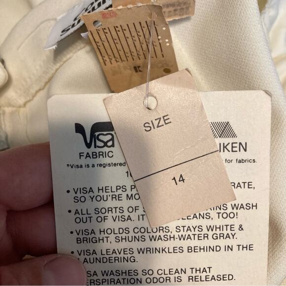 NWT Vintage Country Suburbans Ivory White Knee Length A-Line Back Slit Skirt - Picture 16 of 16